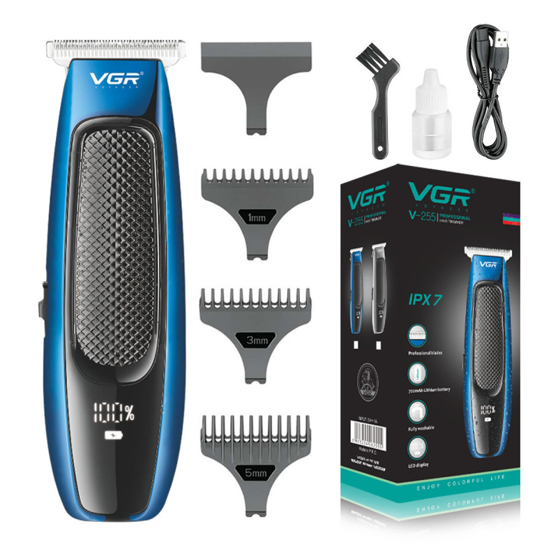 Машинка для стрижки волос и бороды VGR V-255, синий 